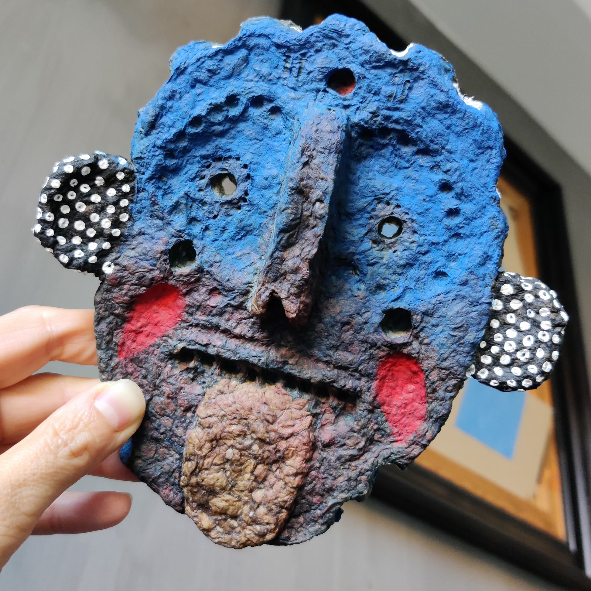 Funky Wall Mask with Polka Dot Ears