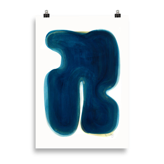 Blue with yellow Poster